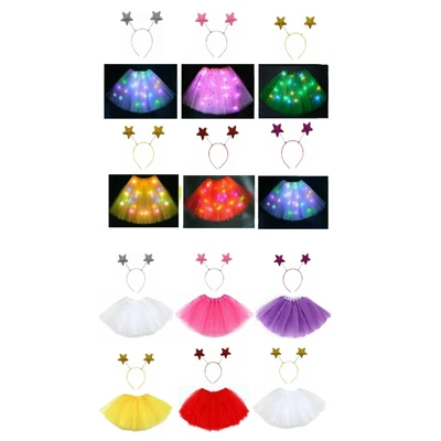 Nativity Light Up Star Tutu Costume Christmas Girls Headbopper Fancy Dress Party • £13.39