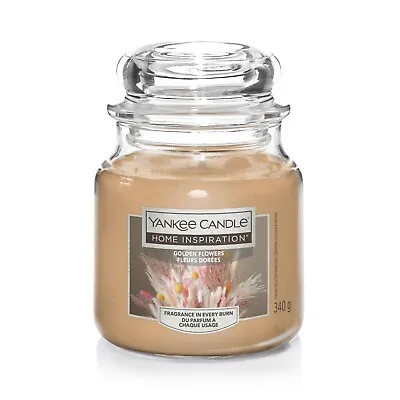 Yankee Candle Small Golden Flowers Jar Cookie™ Burn Time 20-30 Hours 104g ... • £11.99