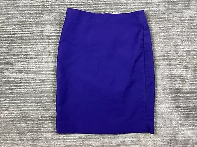 J Crew Skirt Womens 0 Purple Pencil Straight Pockets Rear Zip • $12.99