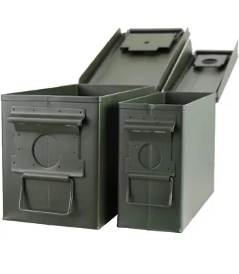 Steel Metal Ammo Can Case Set 30 And 50 Caliber For Military Army Solid Holde... • $39.99