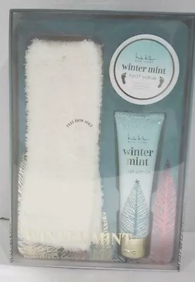 Nicole Miller Foot Care Set Winter Mint - Plush Socks Foot Scrub Foot Lotion • $21