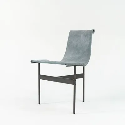Gratz Industries Laverne TG-10 Sling Dining Chair In Blue Suede With Black Frame • $4500