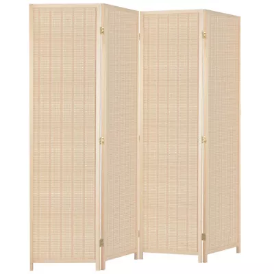 4 Panels Bamboo Room Divider Folding Privacy Screen Wall Freestanding 2 Colors • $57.99