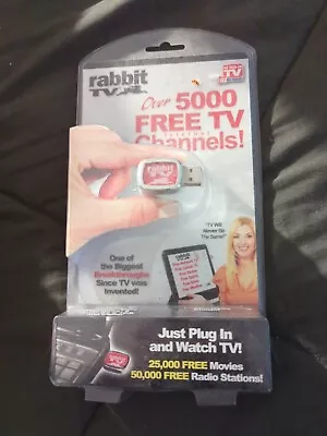 As Seen On TV RABBIT TV Over 5000 Free TV Internet Channels USB Plug-In NIP NEW • $10