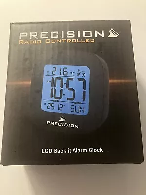 Precision Radio Controlled Digital LCD Alarm Clock - Black AP054 • £7.49