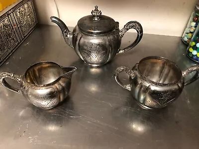 Eastlake Style Quadruple Plated Tea Set By Britannia Metal Co - AOx • $75