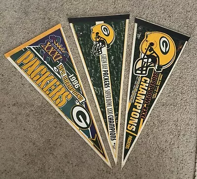 GREEN BAY PACKERS 1996 SUPER BOWL XXXI 31 F/S 30  Pennant Lot Of 3 NFL Football • $26.69