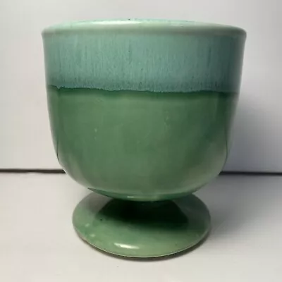 Vintage Drip Glaze Pottery Mid Century Green Planter USA 4.5  Tall • $20