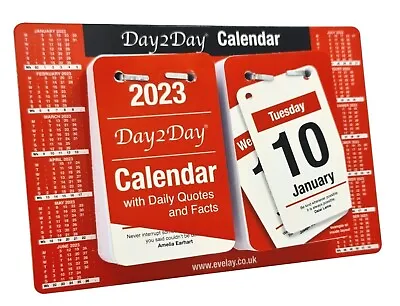 £4.49 • Buy 2023 Day To View Stand Up Tear Off Desk Office Calendar Planner Quotes & Facts