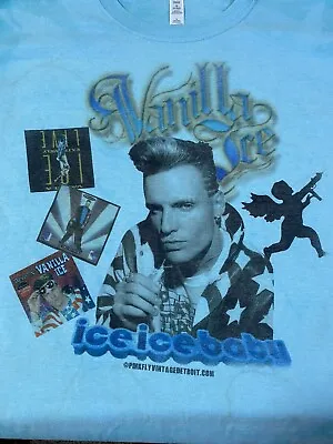 Vanilla Ice PinkFly Shirt Ice Ice Baby Cloud Blue Sz Adult Large RARE • $45