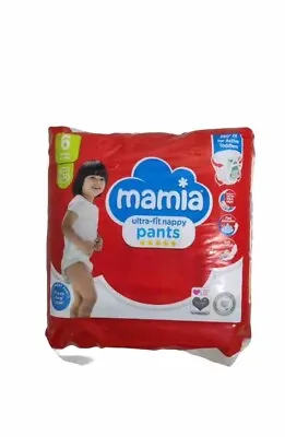 Baby Nappy Pants 32 Pack Mamia Ultra Fit Size 6 Nappies 14-19kg • £7.49