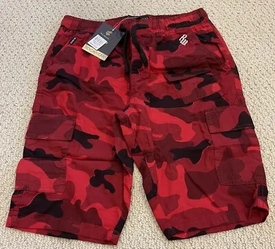 $14.99 • Buy NWT Men’s Rocawear Red Camouflage Elastic Waist Cargo Pocket Shorts ALL SIZES