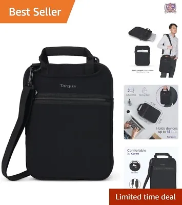 Convertible Padded Vertical Slipcase Messenger Bag - 14-Inch Laptop - Black • $28.97