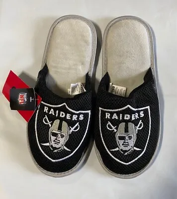 Pair Of Las Vegas Raiders Logo Exclusive Mesh Slide Slippers Slip On House Shoes • $17.95