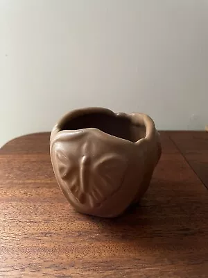 Vintage Van Briggle Pottery Butterfly Brown Tan Colorado Vase Planter Mini Pot • $46