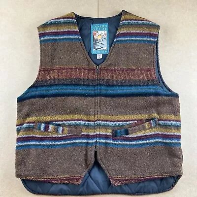 VINTAGE Canyon Guide Outfitters Vest Mens Large Wool Blend Aztec Adult SKU2652 • $259.75