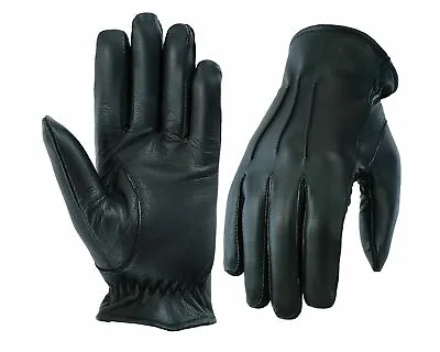 Mens Driving Gloves Unlined Top Quality Soft Genuine Real Leather Goatskin Black • $13.95