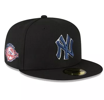 New York Yankees New Era Men's Mlb Fathers 5950 Blue Black Metallic Logo Thread • $24.99