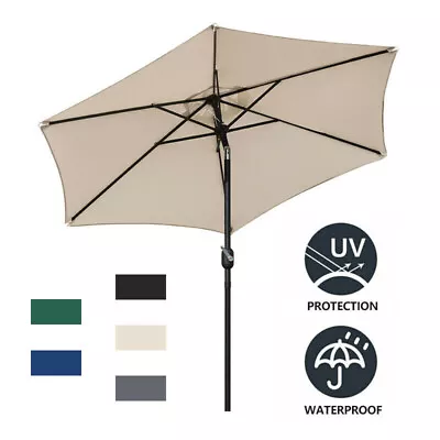 2/2.5/2.7/3M Garden Parasol Umbrella Canopy Patio Garden Sun Shade 3 Color • £34.99