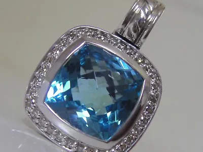 $1050 David Yurman Ss Albion Blue Topaz Diamond Enhancer • $599.99