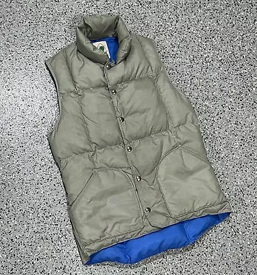 Vintage Sierra Designs Quilted Puffer Down Vest Gray Blue Men’s 70s • $29.99