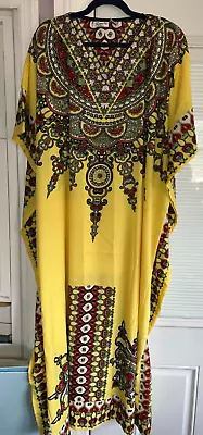 Nwt Mumu 2x 3x  Sante Kaftan Caftan Yellow Red White Dirt Marks Sold As Is • $7.99