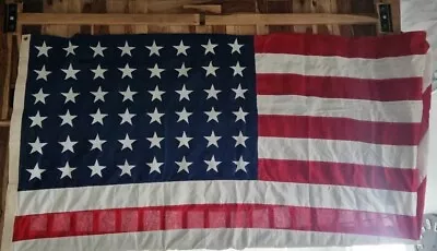 Vintage Valley Forge Co 48 Star Large 5' X 9.5' Cotton American Flag W/ Grommets • $99.99