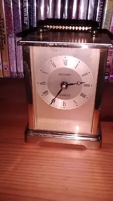 Vintage Heavy English Metamec Quartz Brass Carriage Clock  800g • £10.99