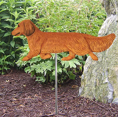 Dachshund Outdoor Garden Sign Hand Painted Figure Red Long Hair • $65.99