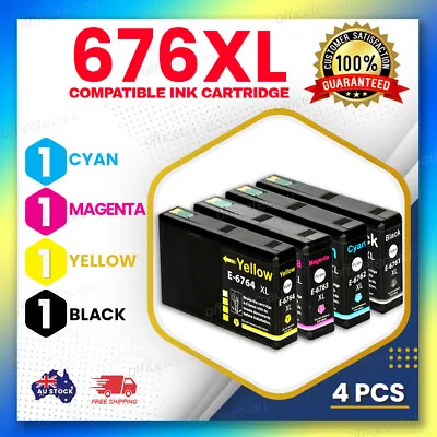 4x Ink Cartridges 676XL BK/C/M/Y For Workforce Pro WP4530 WP4540 Printer • $23.50
