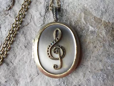 Bronze Musical Note Locket- Musician Music Teacher Music Quality Unique • $31.95