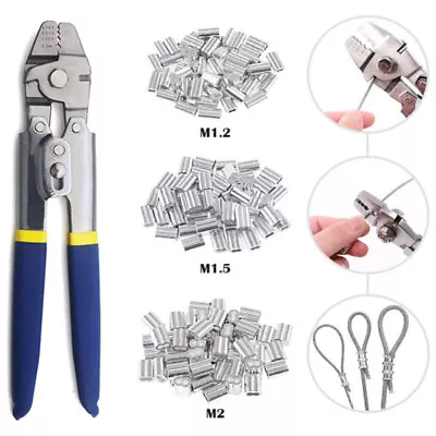 Wire Rope Crimping Tool Pliers Fishing Pliers Swaging Swager Crimper Loop Sleeve • $10.06