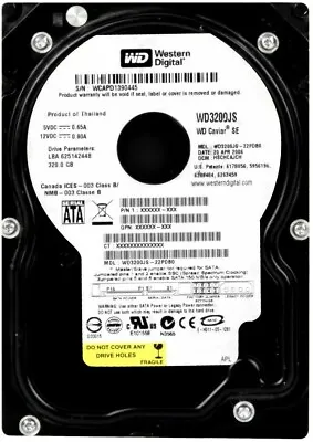 Western Digital Caviar Se 320GB WD3200JS 7200U/Min 8MB Cache SATA II 3.5'' Inch • $53.16