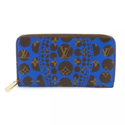 LOUIS VUITTON Monogram Pumpkin Dot Zippy Wallet Blue M60448 Kusama 90231887 • £413.01