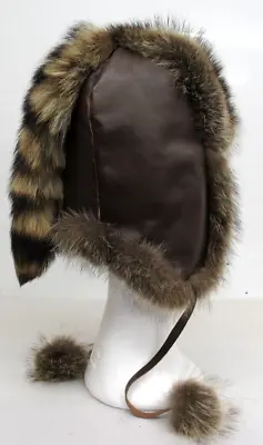Men's Genuine Raccoon Hat With Tail Handsewn Size Adult • $175