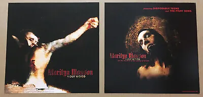 MARILYN MANSON Vintage 2000 DOUBLE SIDE PROMO POSTER FLAT 4 Hollywood CD MINT • $34.99