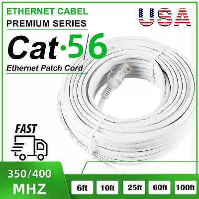 CAT6/CAT5E Ethernet Lan Network Cable RJ45 Patch Cable 6ft/10ft/25ft/60ft/100ft • $7.99