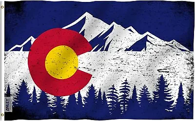 Anley Fly Breeze 3x5 Ft Colorado State Mountain Flag - Colorado CO Vintage Flags • $7.99