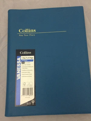$29.99 • Buy Debden Vanessa Any Year Diary A4 Day To Page Blue, 22cm X 30.5cm