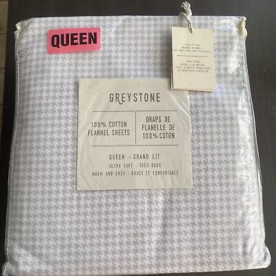 Greystone 100% Cotton Flannel Queen Sheet Set New With Tags 4pc Ultra Soft • £57.82