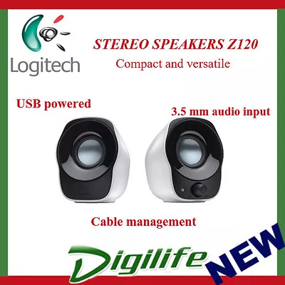 Logitech Z120 3.5mm Jack USB Power Compact Mini Stereo Speakers For PC Computer • $39.90
