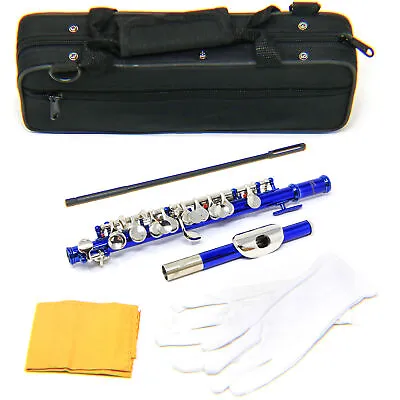 Hawk Blue Lacquer Student C Piccolo With Cleaning Rod Polish Cloth And Case • $199.99
