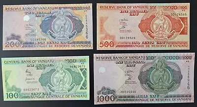 Vanuatu Banknotes - 100 200500 And 5000 Vatu - Mostly Uncirculated. • $77.72