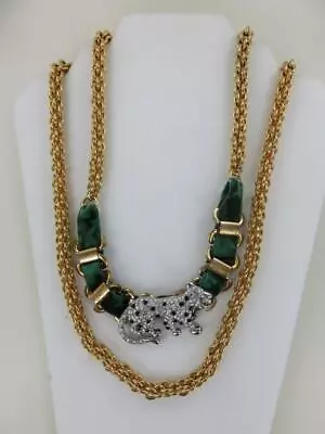 Dramatic Mawi London Statement Necklace Crystal Leopard/Cheetah 46  • $79.99