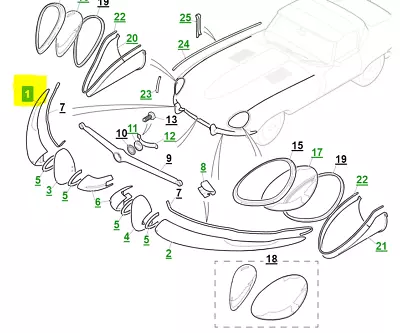 Jaguar E-type Series 1 Front Bumper Quarter Right Hand Chrome Fast Post Bd15533 • $322.31