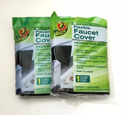 Duck Brand Flexible Slip-On Insulated Soft Outdoor Faucet Cover Black Lot Of 2 • £17.03