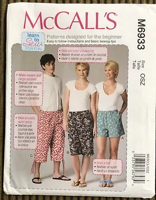 McCalls Pattern M6933 Misses Mens Teens Boys Shorts Learn To Sew XS S M L Xl • $11.99