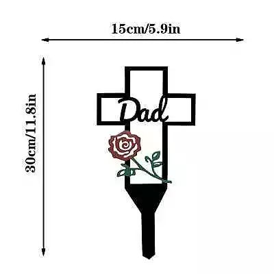 Metal Cross Garden Stake Cemetery Memorial Cross Stake For Dad Mom Grave Crosses • $12.78