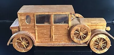 Vintage Large Completed Matchstick Model Of A Classic Car 14.5” Long • £15