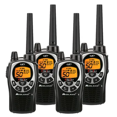 Midland GXT1000VP4 GMRS Radio - 4 Pack Bundle W/ Headsets & Chargers • $159.98